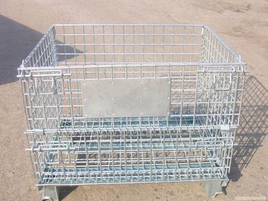 Тяжелая гальванизированная металлическая кладовая клетка / складная проволочная сетка контейнер для ношения